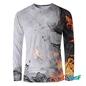 Mens T shirt Shirt Graphic Flame Round Neck Daily Going out