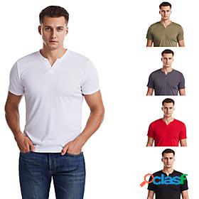 Men's T shirt T-shirt Sleeve Basic V Neck Medium Spring