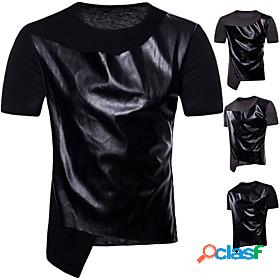 Mens T shirt T-shirt Sleeve Color Block Round Neck Medium