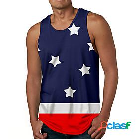 Mens Tank Top Undershirt Graphic Prints American Flag Flag