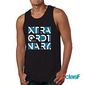 Mens Tank Top Undershirt Graphic Prints Letter Hot Stamping