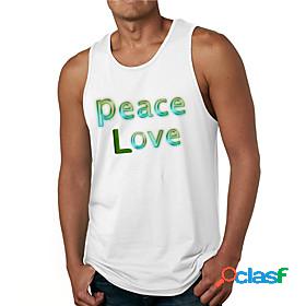 Mens Tank Top Undershirt Graphic Prints Letter Hot Stamping