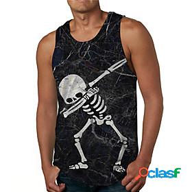 Mens Tank Top Undershirt Shirt Graphic Prints Skull 3D Print