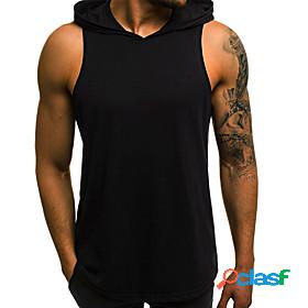 Mens Tank Top Vest Shirt Graphic Solid Colored Hooded Daily
