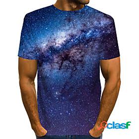 Mens Tee T shirt Graphic 3D Starry Sky 3D Print Round Neck