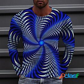 Mens Tee T shirt Graphic Circle 3D Print Round Neck Casual