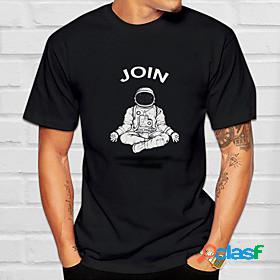 Mens Tee T shirt Graphic Prints Astronaut Hot Stamping Round