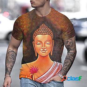 Mens Tee T shirt Graphic Prints Buddha 3D Print Round Neck