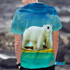 Mens Tee T shirt Graphic Prints Polar Bear 3D Print Round