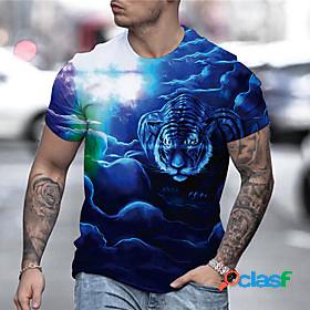 Men's Tee T shirt Graphic Prints Tiger Animal 3D Print Round