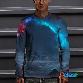 Mens Tee T shirt Graphic Scenery 3D Print Round Neck Casual