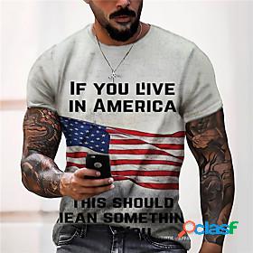 Mens Tee T shirt Shirt Graphic Prints American Flag