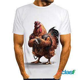 Mens Tee T shirt Shirt Graphic Prints Chicken 3D Print Round