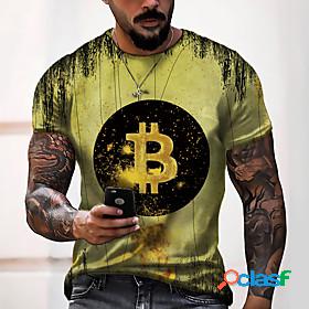 Mens Tee T shirt Shirt Graphic Prints Letter 3D Print Round