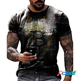 Mens Tee T shirt Shirt Graphic Prints Letter 3D Print Round
