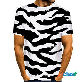 Mens Tee T shirt Shirt Graphic Prints Zebra 3D Print Round
