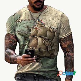 Mens Tee T shirt Shirt Map Graphic Prints Fingerprint 3D