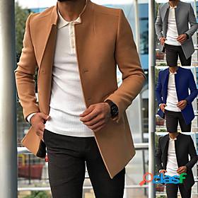 Mens Trench Coat Coat Fall Spring Daily Short Coat Stand