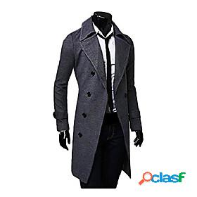 Men's Trench Coat Overcoat Coat Notch lapel collar Regular