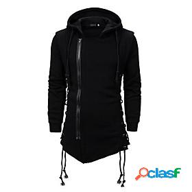 Mens Trench Coat Overcoat Fall Winter Daily Long Coat Hooded