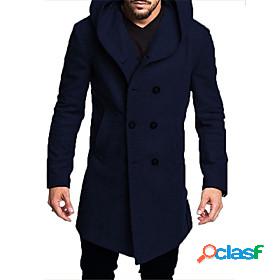 Men's Trench Coat Overcoat Fall Winter Daily Long Coat Notch