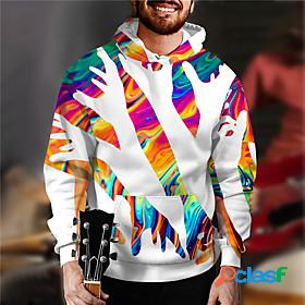 Mens Unisex Abstract Graphic Prints Pullover Hoodie