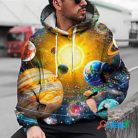 Mens Unisex Graphic Prints Galaxy Star Print Pullover Hoodie