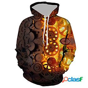 Mens Unisex Graphic Prints Machinery Pullover Hoodie