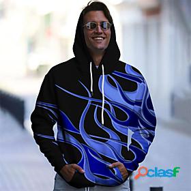 Mens Unisex Lines / Waves Abstract Graphic Prints Pullover