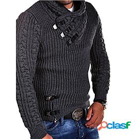 Mens Unisex Pullover Solid Color Knitted Pullover Long