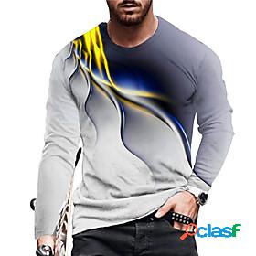 Mens Unisex T shirt Color Block Graphic Prints 3D Print Crew