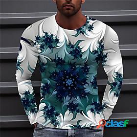 Mens Unisex T shirt Floral Graphic Prints 3D Print Crew Neck