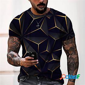 Mens Unisex T shirt Geometric Graphic Prints 3D Print Crew