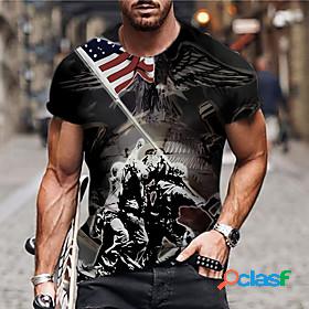 Mens Unisex T shirt Graphic Prints Eagle National Flag 3D