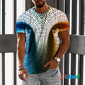 Mens Unisex T shirt Graphic Prints Eye 3D Print Crew Neck