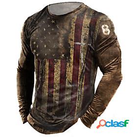 Mens Unisex T shirt Graphic Prints Flag 3D Print Crew Neck