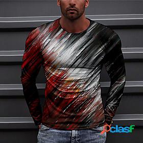 Mens Unisex T shirt Graphic Prints Linear 3D Print Crew Neck