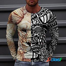 Mens Unisex T shirt Graphic Prints Lion Animal 3D Print Crew