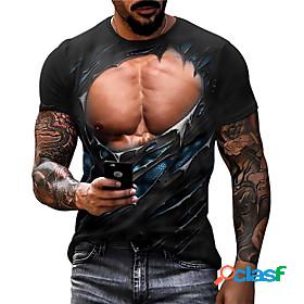 Mens Unisex T shirt Graphic Prints Muscle 3D Print Crew Neck