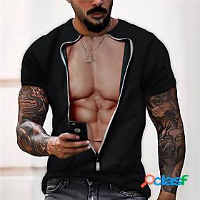 Mens Unisex T shirt Graphic Prints Muscle 3D Print Crew Neck