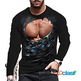 Mens Unisex T shirt Graphic Prints Muscle 3D Print Crew Neck