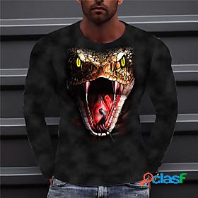 Mens Unisex T shirt Graphic Prints Snake 3D Print Crew Neck