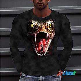 Men's Unisex T shirt Graphic Prints Snake 3D Print Crew Neck