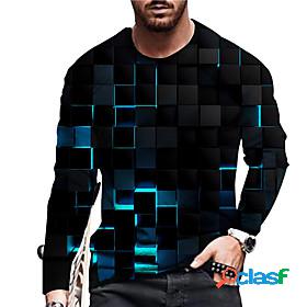Mens Unisex T shirt Lattice Geometric Graphic Prints 3D
