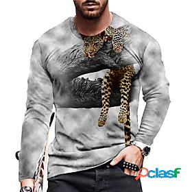 Mens Unisex T shirt Leopard Graphic Prints 3D Print Crew