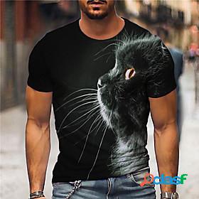 Mens Unisex Tee T shirt Shirt Cat Graphic Prints 3D Print