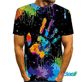 Mens Unisex Tee T shirt Shirt Graphic Hand 3D Print Round