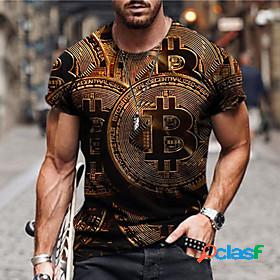 Mens Unisex Tee T shirt Shirt Graphic Prints Bitcoin 3D