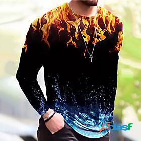 Mens Unisex Tee T shirt Shirt Graphic Prints Flame 3D Print