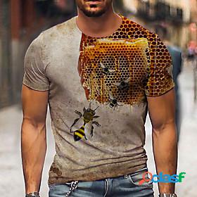 Men's Unisex Tee T shirt Shirt Graphic Prints Honeycomb Bee